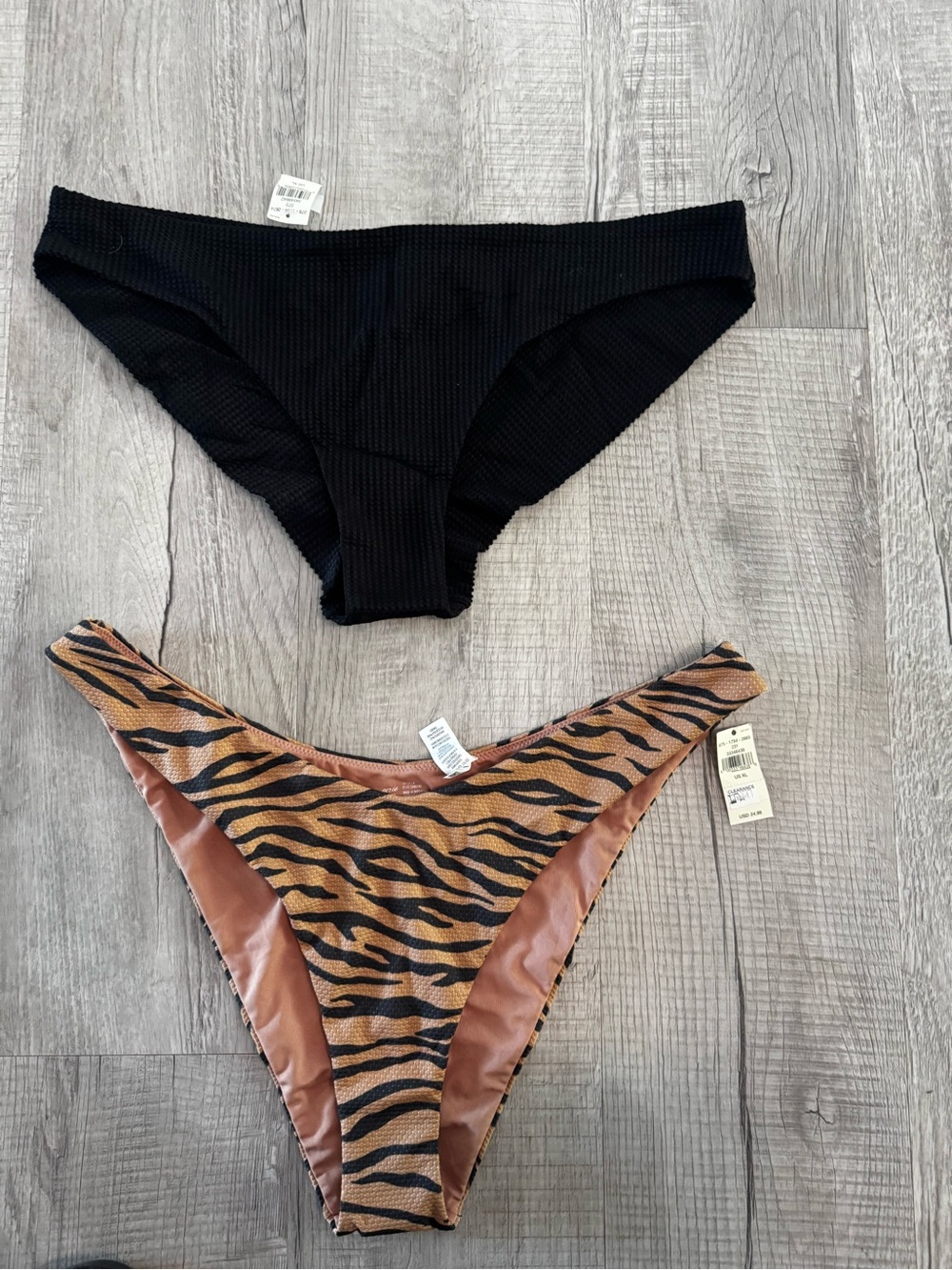 aerie Black & Brown Tiger-Print Bikini Bottoms Bundle